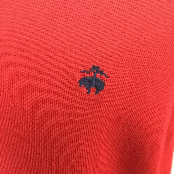 Brooks Brothers 346 Medium Mens Red Sleeveless Sweater Vest V-Neck 100% Merino W - Picture 6 of 8